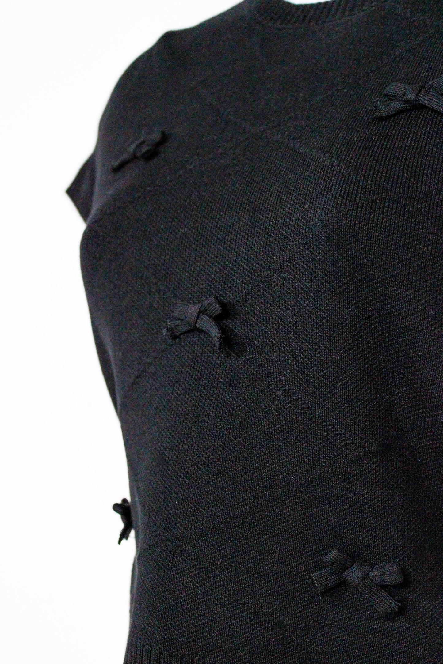 Midnight Flutter Bow Blouse