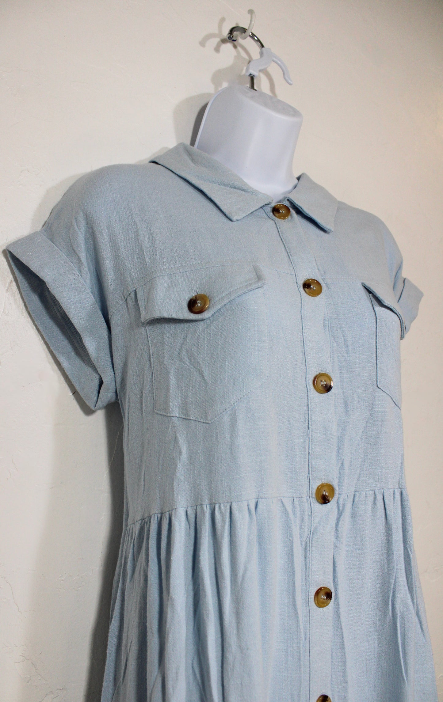 Sky Blue Shirt Dress