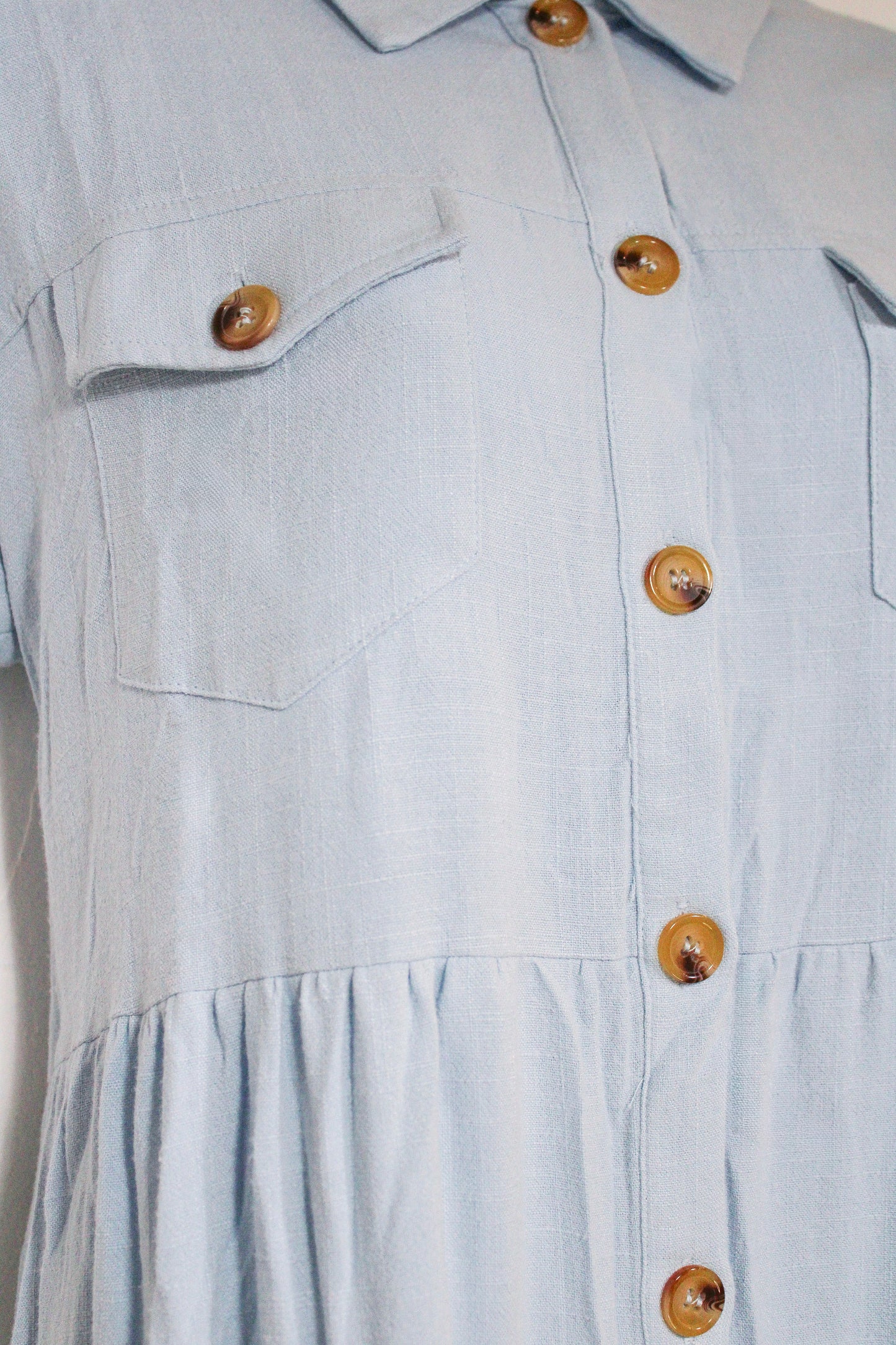Sky Blue Shirt Dress