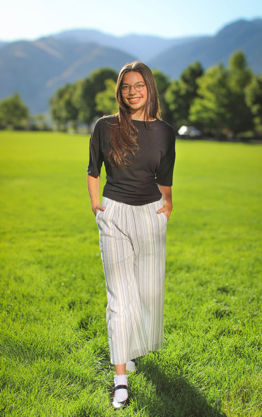 Coastal Stripe Cropped Pants